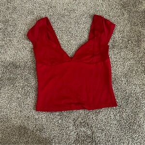 Red v neck top